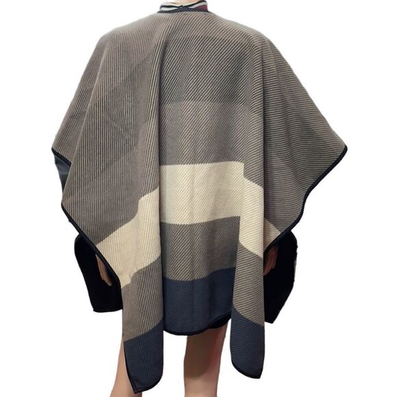 Ike Behar Fleece Colorblock Fashion Wrap One Size - Picture 5 of 13